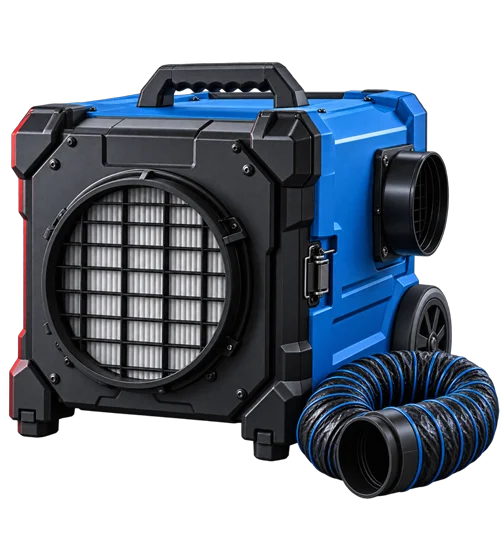 HEPA air scrubber used during sewage cleanup