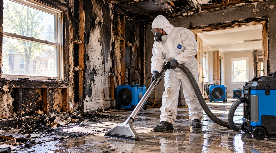 Professional cleanup of a fire damaged property